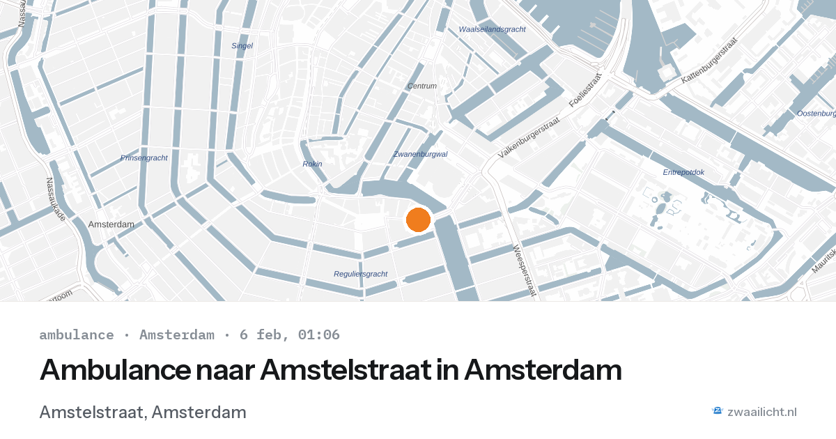 Ambulance naar Amstelstraat in Amsterdam — 6 feb 2026