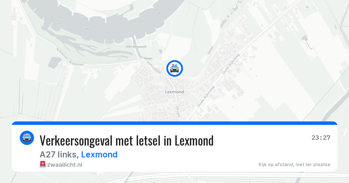 Verkeersongeval met letsel in Lexmond — 19 jun 2026
