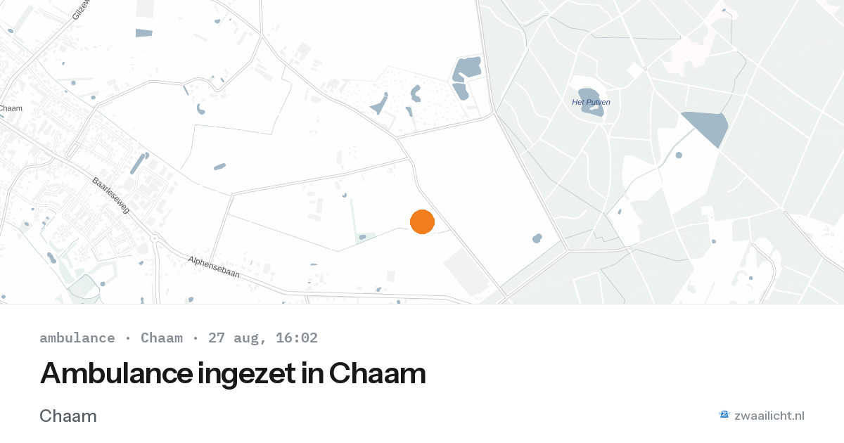Ambulance ingezet in Chaam — 27 aug 2026