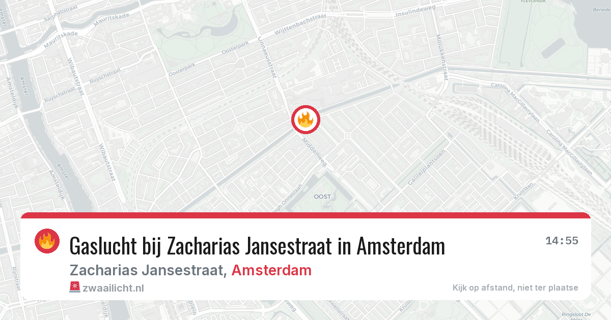 Gaslucht bij Zacharias Jansestraat in Amsterdam — 3 jun 2026