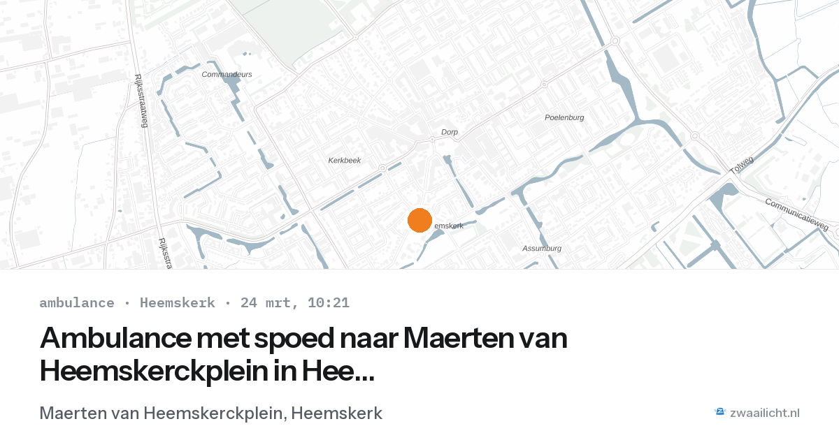 Ambulance met spoed naar Maerten van Heemskerckplein in Heemskerk — 24 mrt 2026