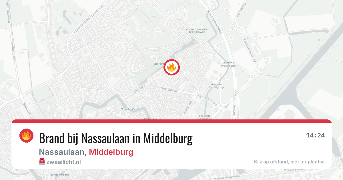 Brand bij Nassaulaan in Middelburg — 17 jun 2026