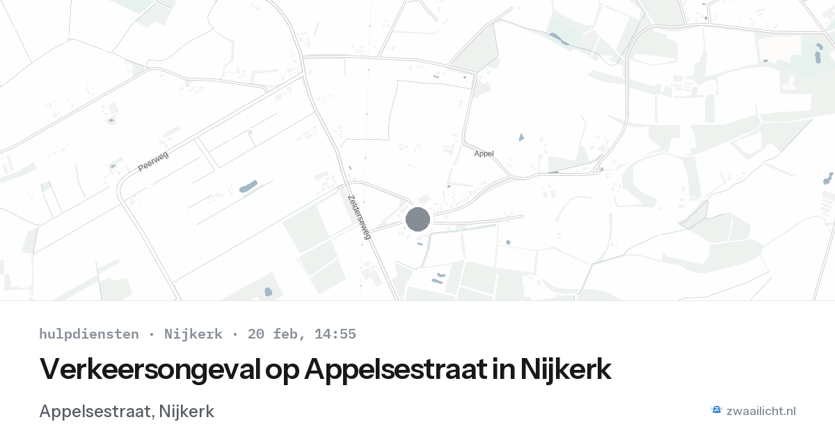 Verkeersongeval op Appelsestraat in Nijkerk — 20 feb 2026