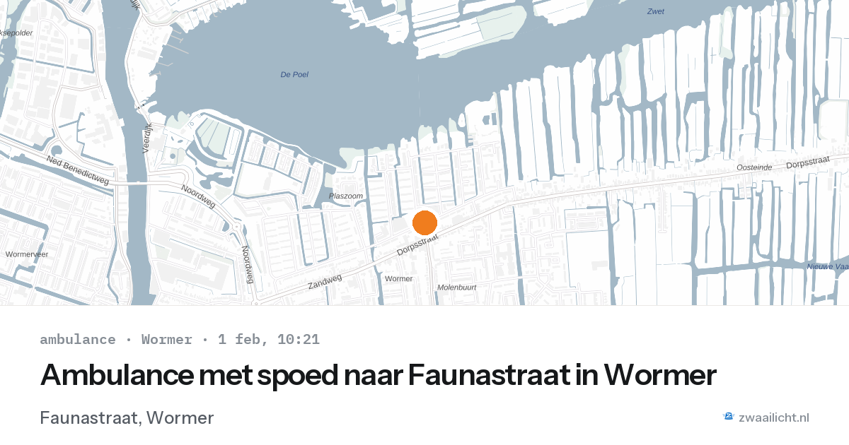 Ambulance met spoed naar Faunastraat in Wormer — 1 feb 2026
