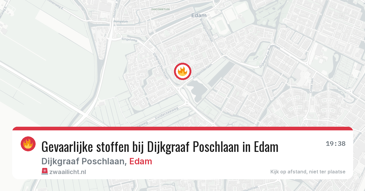Gevaarlijke stoffen bij Dijkgraaf Poschlaan in Edam — 12 jun 2026