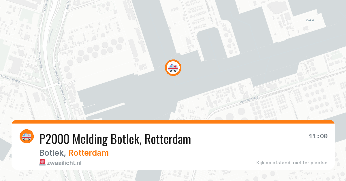 P2000 Melding Botlek, Rotterdam — 13 aug 2026