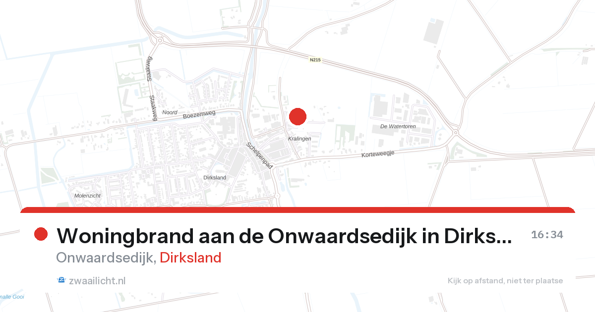Woningbrand aan de Onwaardsedijk in Dirksland — 17 mrt 2026