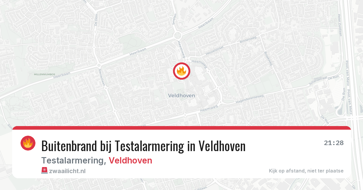 Buitenbrand bij Testalarmering in Veldhoven — 18 jun 2026
