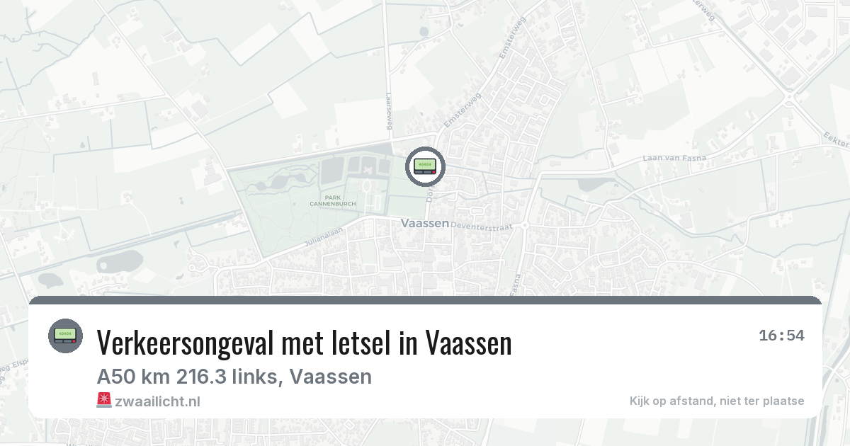 Verkeersongeval met letsel in Vaassen — 24 jun 2026