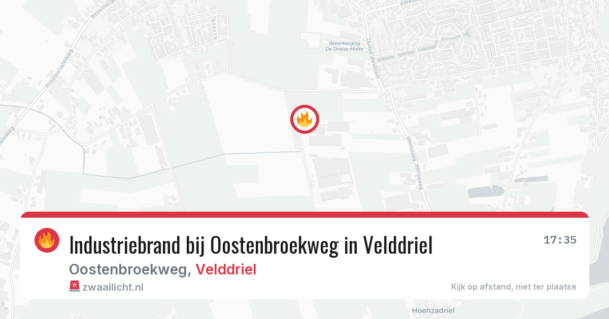 Industriebrand bij Oostenbroekweg in Velddriel — 31 mrt 2026