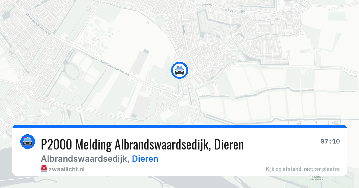 P2000 Melding Albrandswaardsedijk, Dieren — 22 mei 2026