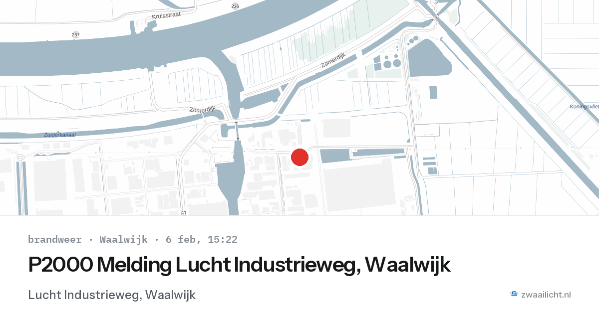 P2000 Melding Lucht Industrieweg, Waalwijk — 6 feb 2026