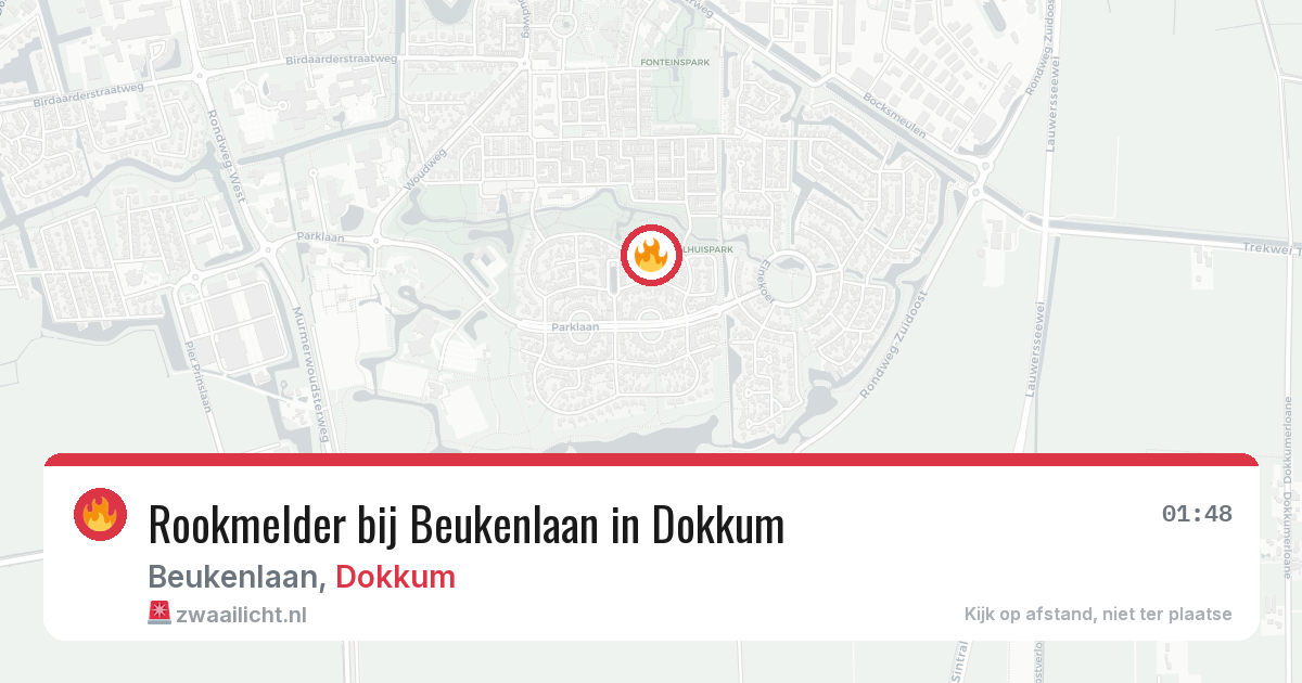 Rookmelder bij Beukenlaan in Dokkum — 30 jun 2026