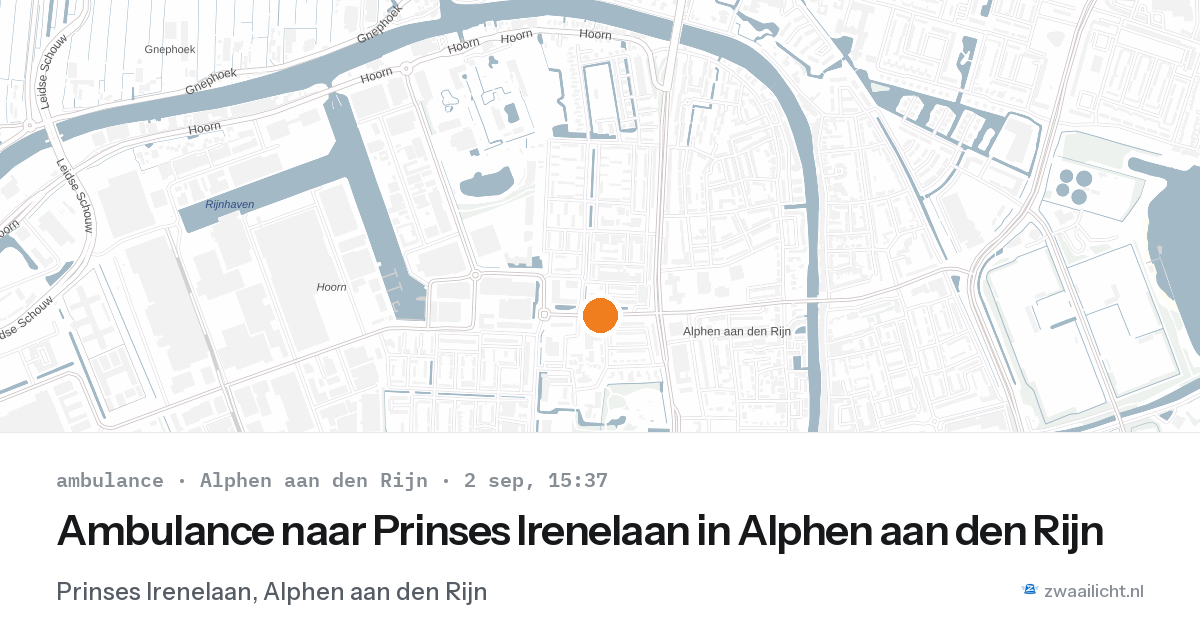 Ambulance naar Prinses Irenelaan in Alphen aan den Rijn — 2 sep 2026