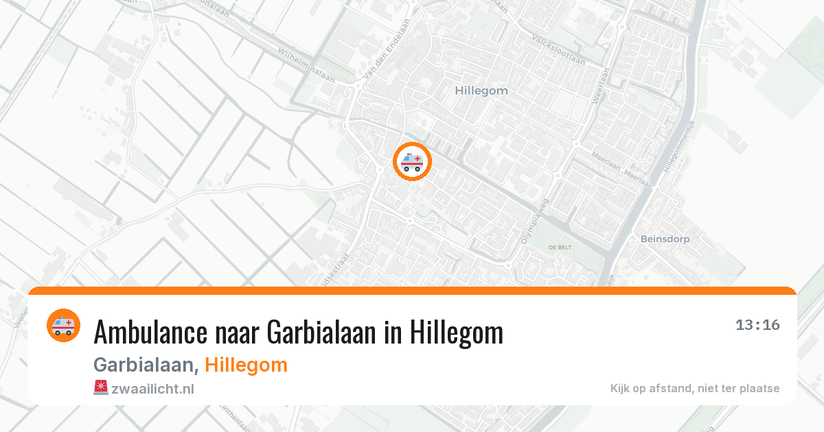 Ambulance naar Garbialaan in Hillegom — 1 jul 2026