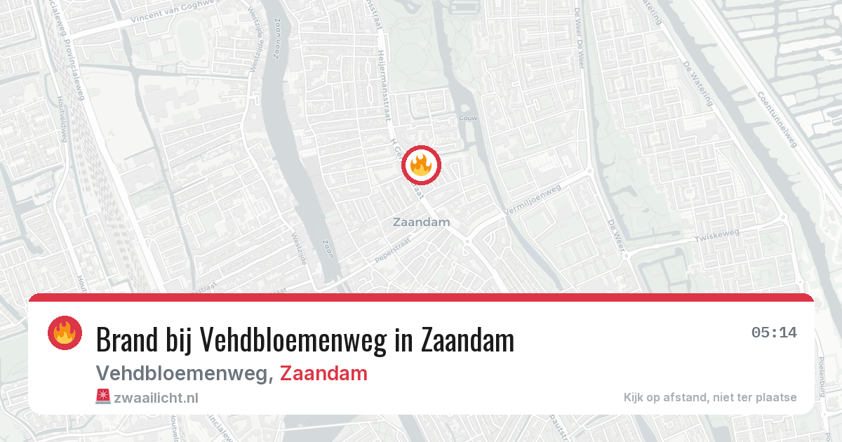 Brand bij Vehdbloemenweg in Zaandam — 27 jun 2026