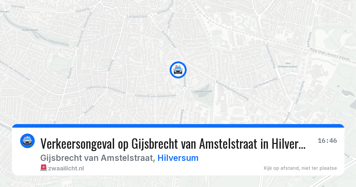Verkeersongeval op Gijsbrecht van Amstelstraat in Hilversum — 20 mei 2026