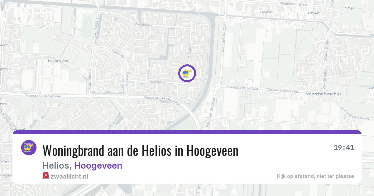 Woningbrand aan de Helios in Hoogeveen — 1 mrt 2026