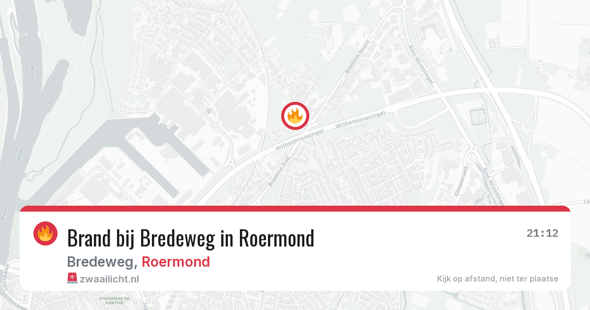 Brand bij Bredeweg in Roermond — 4 jul 2026