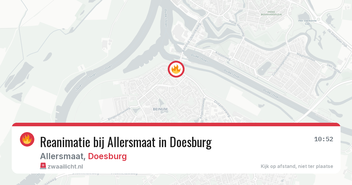 Reanimatie bij Allersmaat in Doesburg — 14 jun 2026