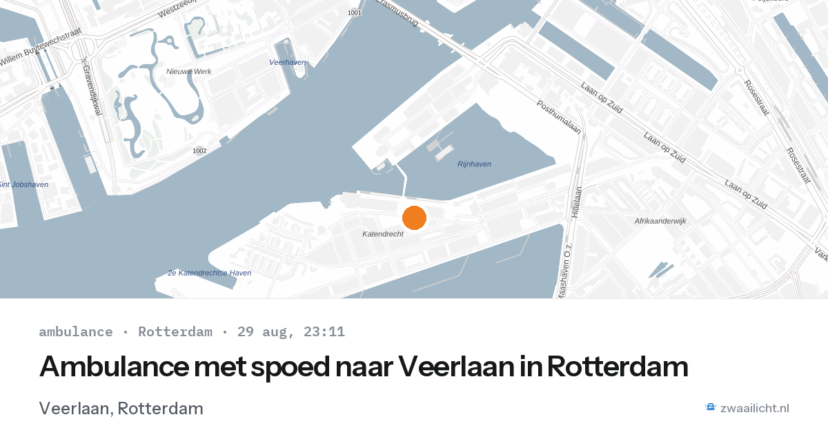 Ambulance met spoed naar Veerlaan in Rotterdam — 29 aug 2026