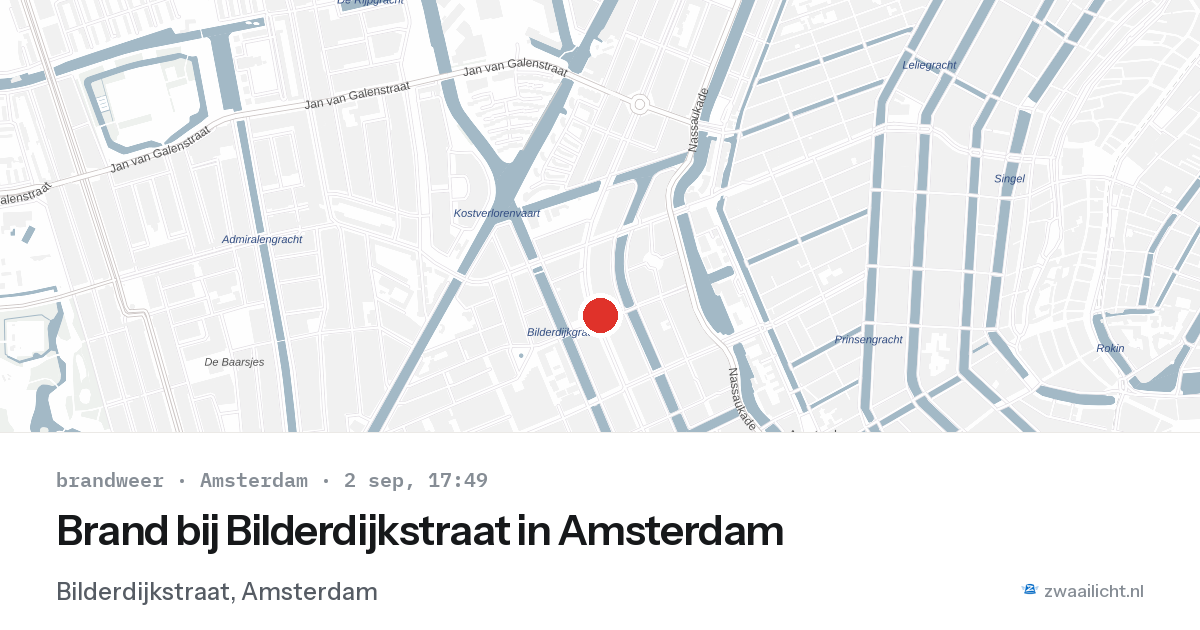 Brand bij Bilderdijkstraat in Amsterdam — 2 sep 2026