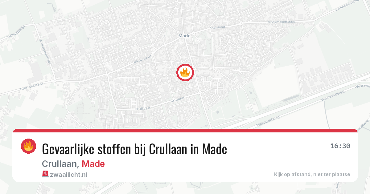 Gevaarlijke stoffen bij Crullaan in Made — 24 jun 2026