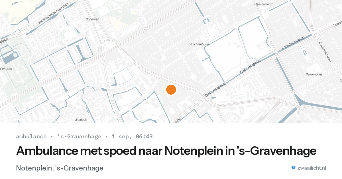 Ambulance met spoed naar Notenplein in 's-Gravenhage — 1 sep 2026