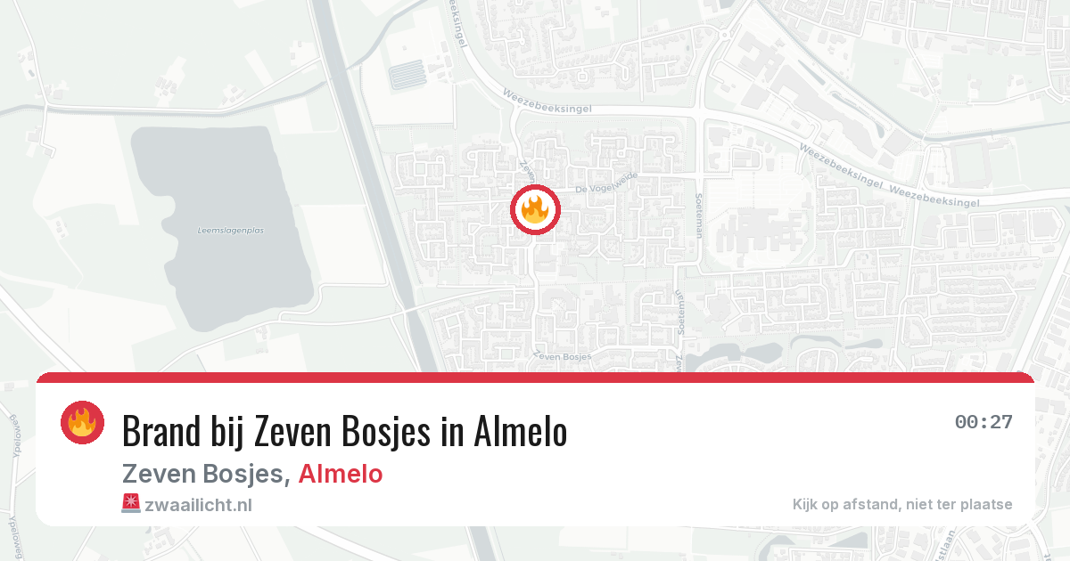 Brand bij Zeven Bosjes in Almelo — 31 jul 2026