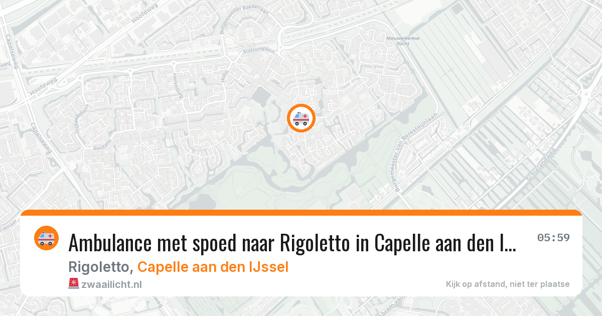 Ambulance met spoed naar Rigoletto in Capelle aan den IJssel — 24 apr 2026