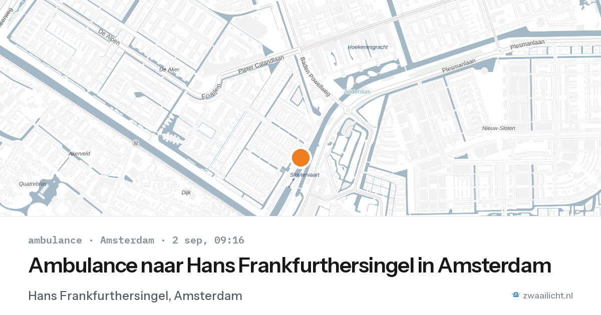 Ambulance naar Hans Frankfurthersingel in Amsterdam — 2 sep 2026