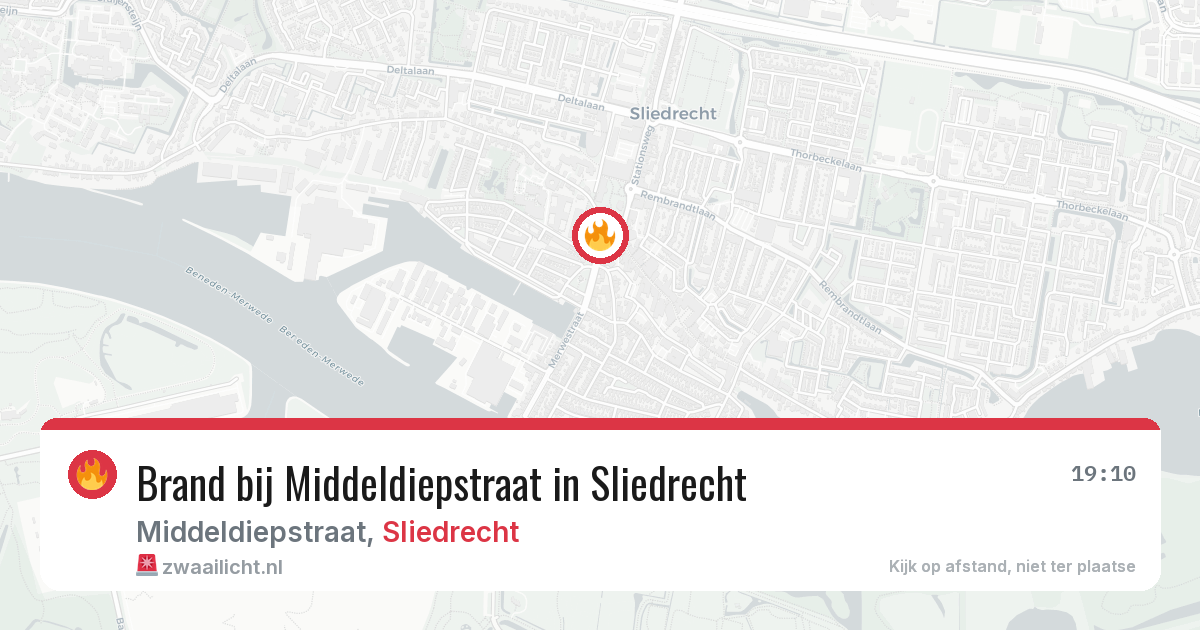 Brand bij Middeldiepstraat in Sliedrecht — 29 mei 2026