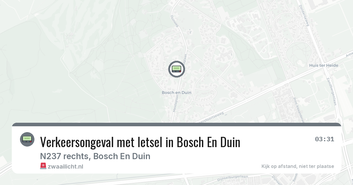 Verkeersongeval met letsel in Bosch En Duin — 29 jan 2026