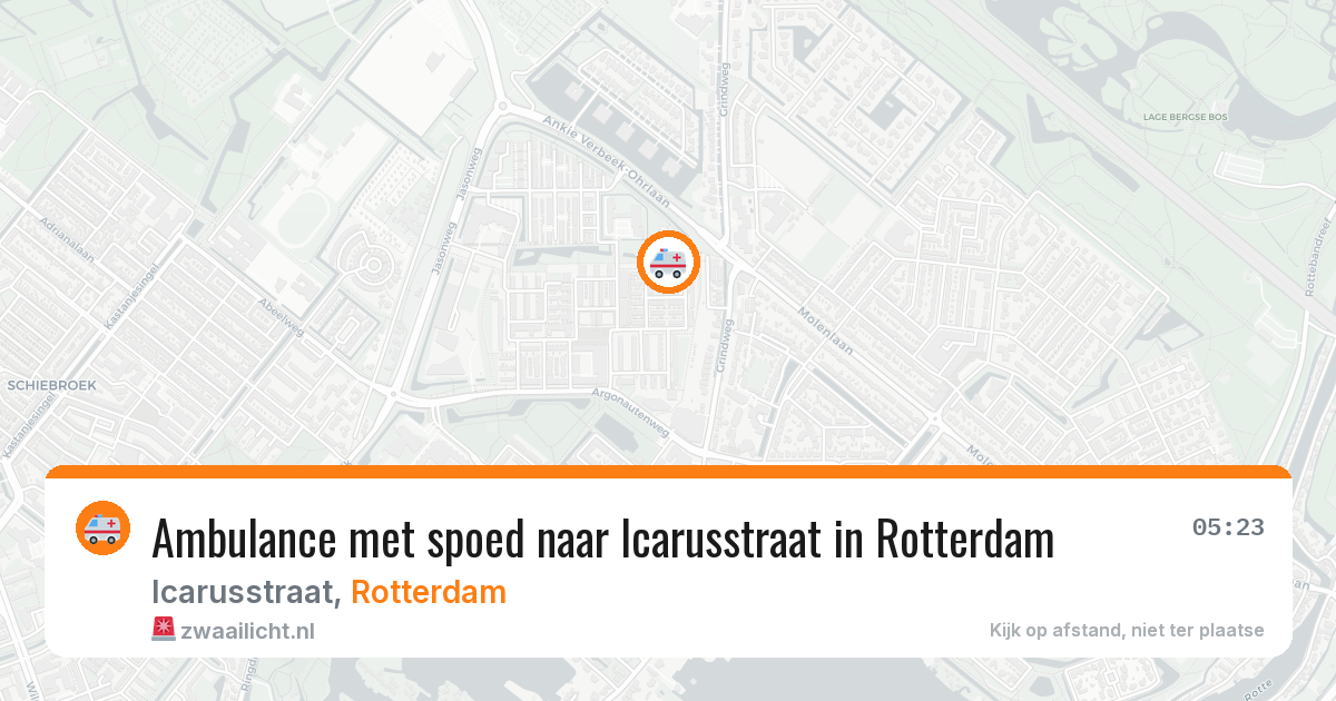 Ambulance met spoed naar Icarusstraat in Rotterdam — 9 jul 2026