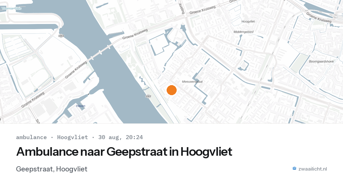 Ambulance naar Geepstraat in Hoogvliet — 30 aug 2026
