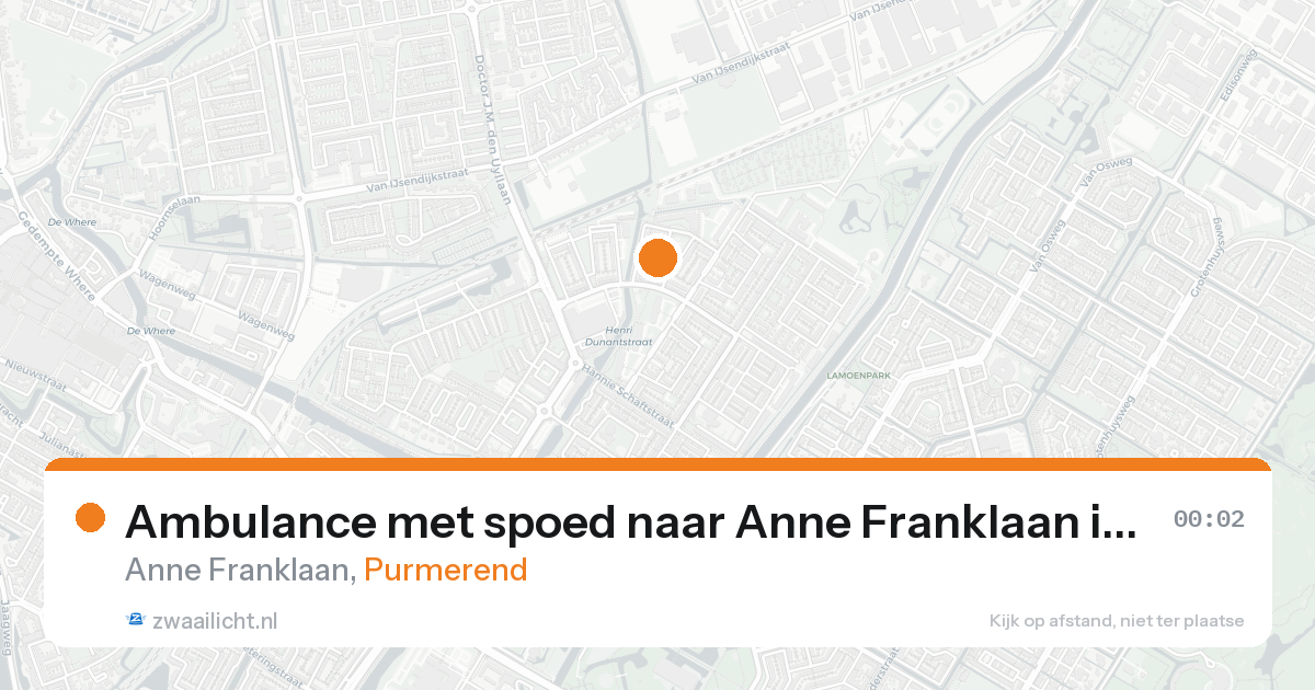 Ambulance met spoed naar Anne Franklaan in Purmerend — 14 mei 2026