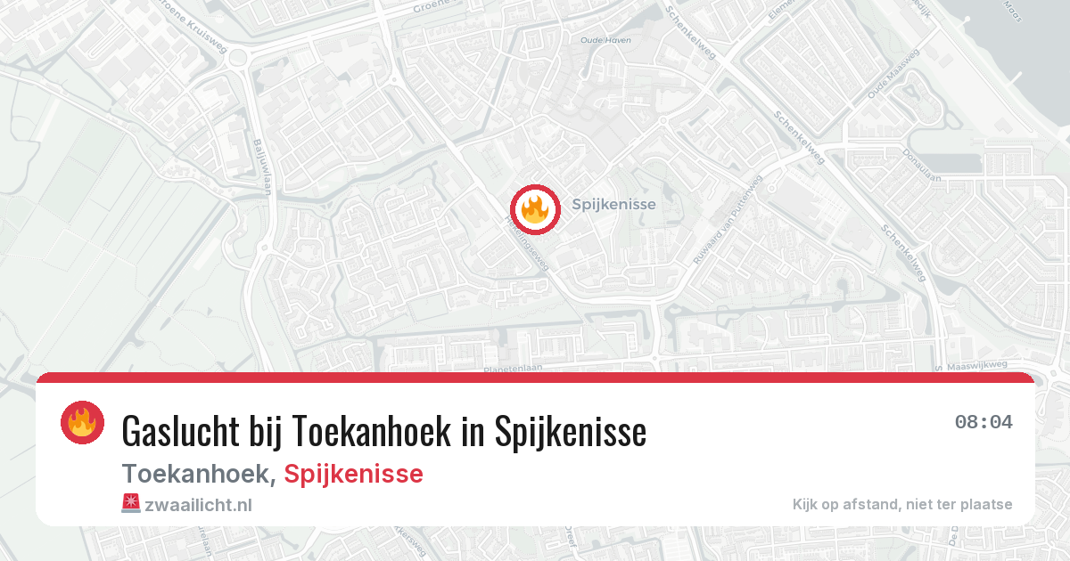 Gaslucht bij Toekanhoek in Spijkenisse — 3 aug 2026