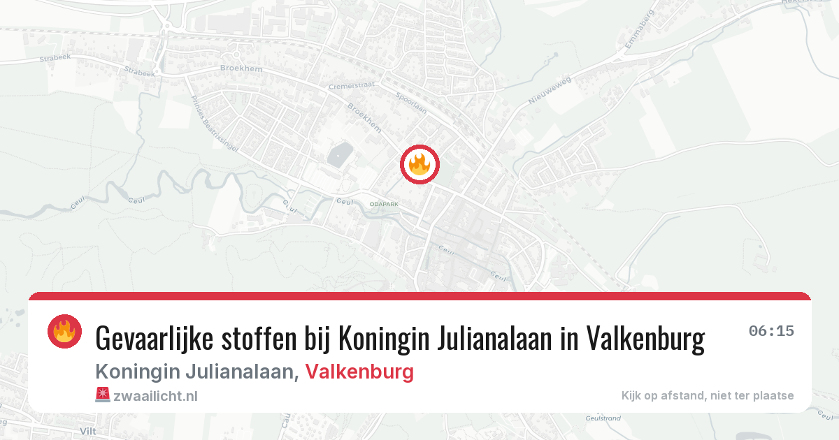 Gevaarlijke stoffen bij Koningin Julianalaan in Valkenburg — 15 jul 2026
