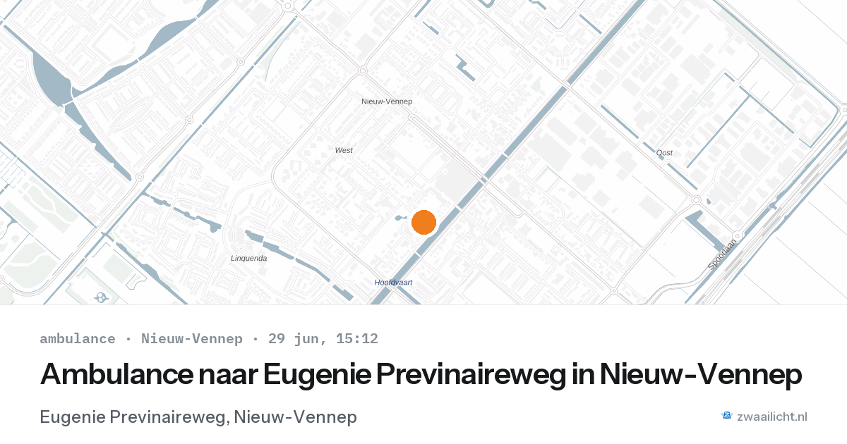 Ambulance naar Eugenie Previnaireweg in Nieuw-Vennep — 29 jun 2026