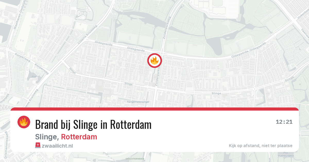Brand bij Slinge in Rotterdam — 5 aug 2026
