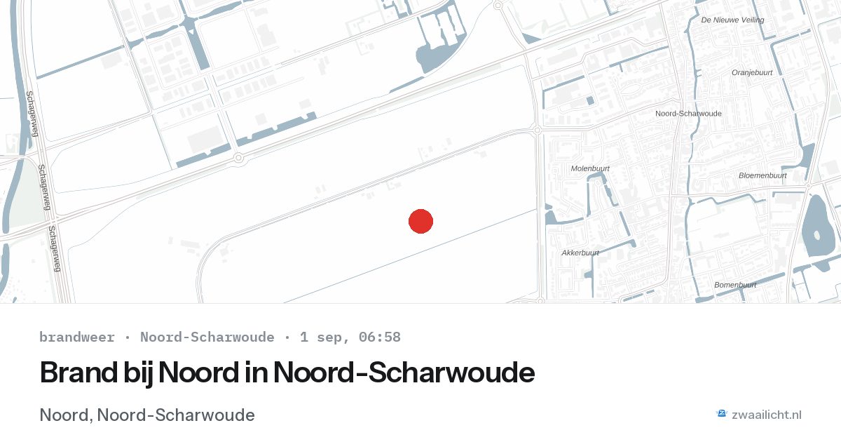 Brand bij Noord in Noord-Scharwoude — 1 sep 2026