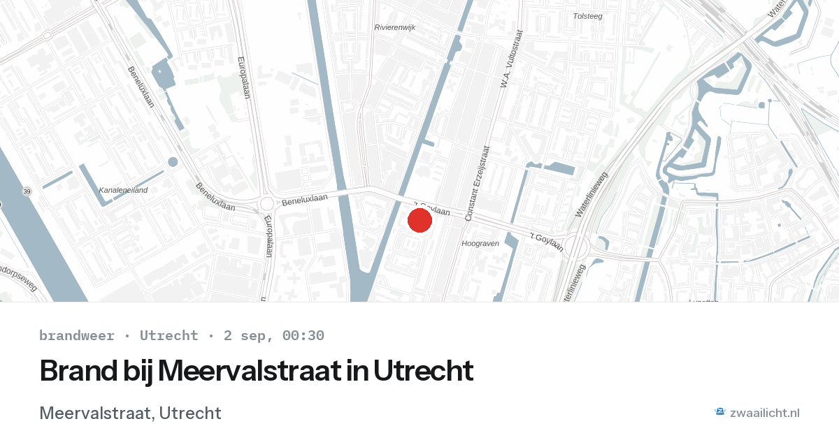 Brand bij Meervalstraat in Utrecht — 1 sep 2026