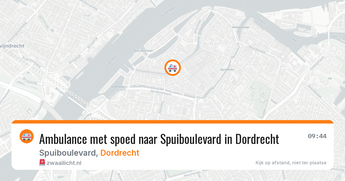Ambulance met spoed naar Spuiboulevard in Dordrecht — 22 jan 2026