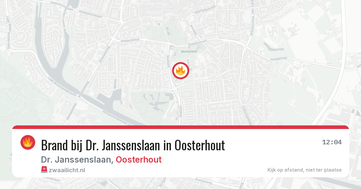 Brand bij Dr. Janssenslaan in Oosterhout — 19 jun 2026