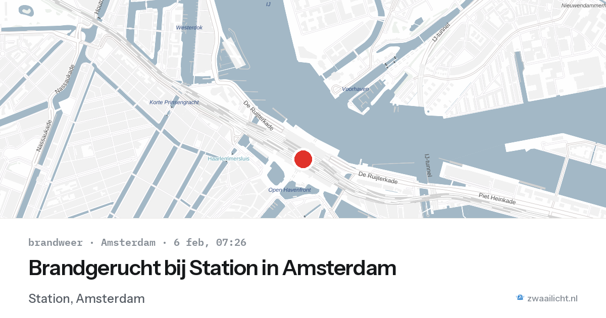 Brandgerucht bij Station in Amsterdam — 6 feb 2026
