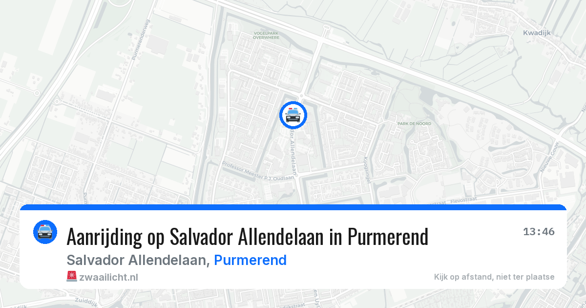 Aanrijding op Salvador Allendelaan in Purmerend — 25 mrt 2026