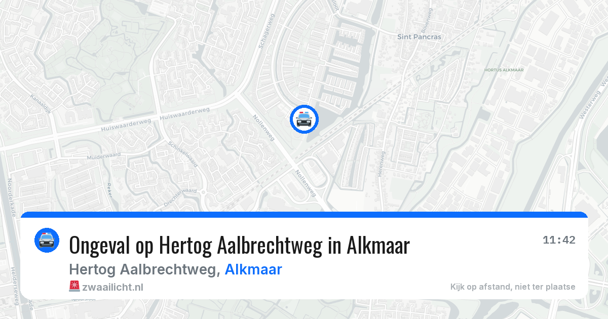 Ongeval op Hertog Aalbrechtweg in Alkmaar — 26 mrt 2026