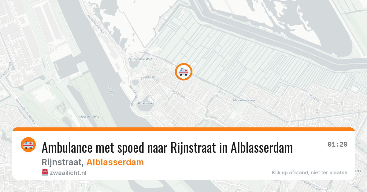 Ambulance met spoed naar Rijnstraat in Alblasserdam — 15 mei 2026