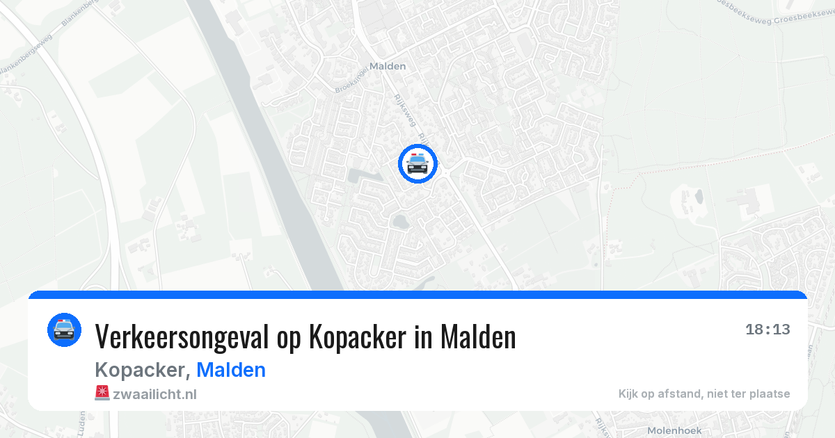 Verkeersongeval op Kopacker in Malden — 14 apr 2026