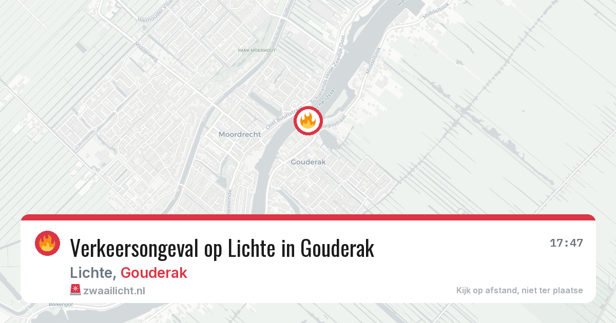 Verkeersongeval op Lichte in Gouderak — 30 jul 2026